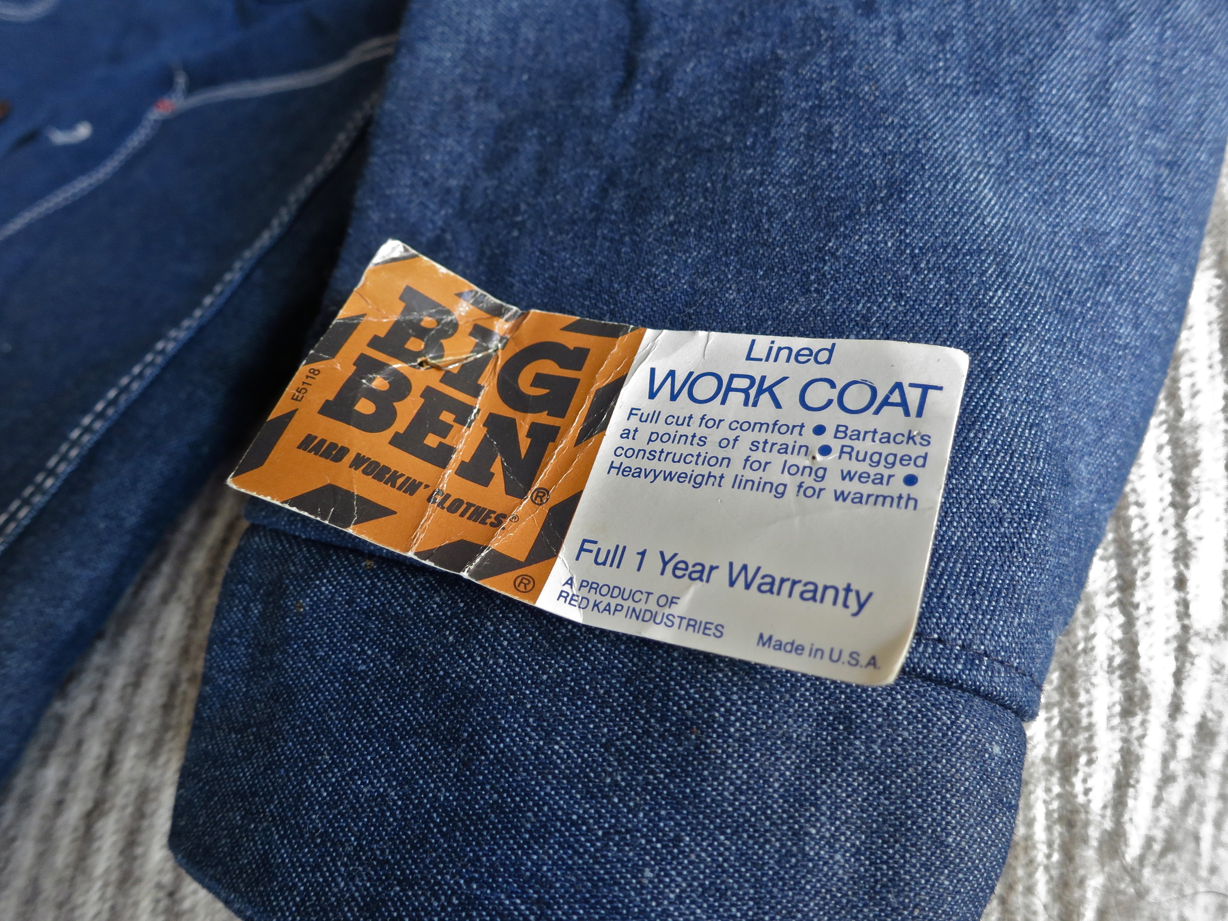 Big Ben Work Coat - Rope Dye Crafted Goods