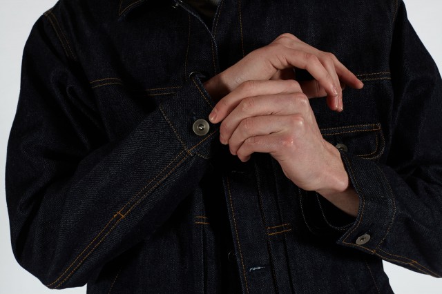 Universal Works introduces the UK-Made Workshop Denim line: Trucker jacket cuff detail
