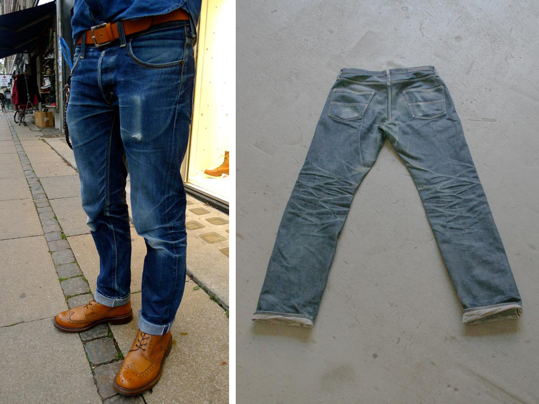 wrangler raw denim jeans