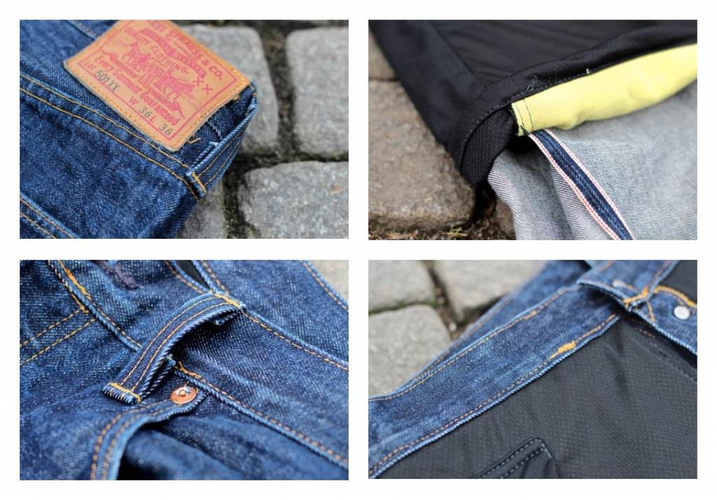 Levi's Vintage Clothing 1947 501XX jeans customised with Kevlar lining by Ruste Protection - details