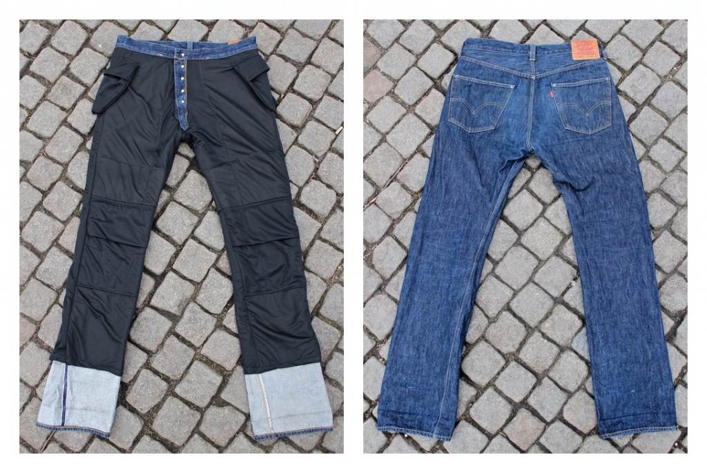 Levi's Vintage Clothing 1947 501XX jeans customised with Kevlar lining by Ruste Protection - front and back