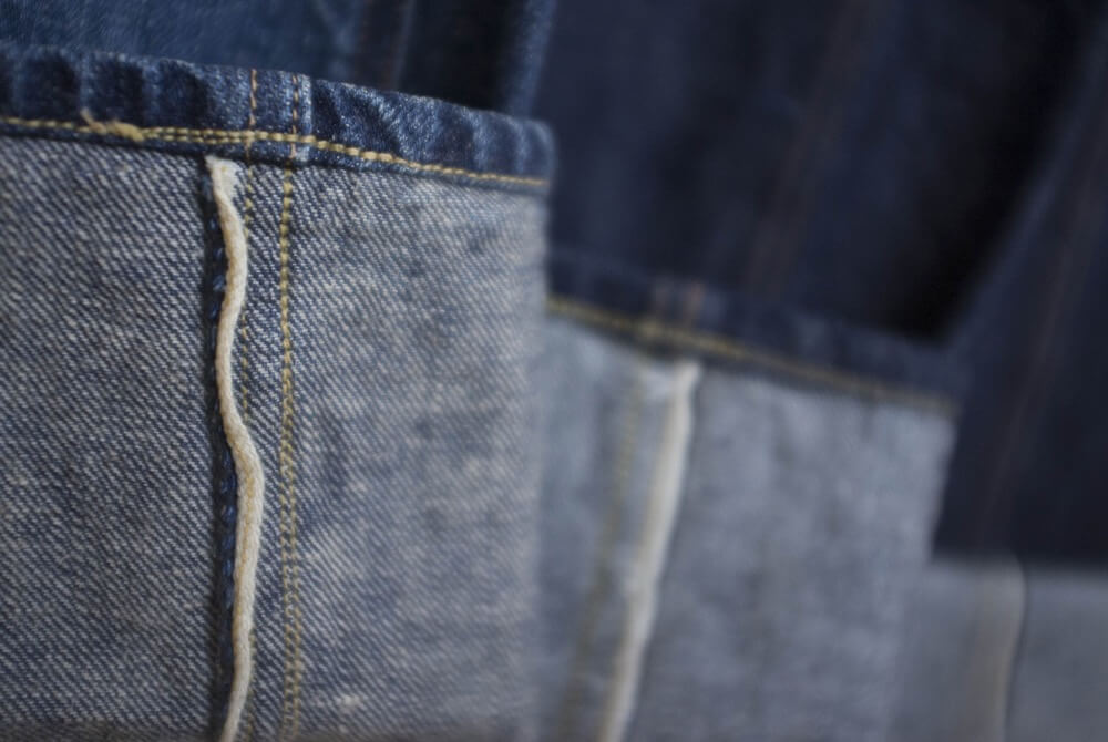 Heller's Café jeans felled selvedge outseam