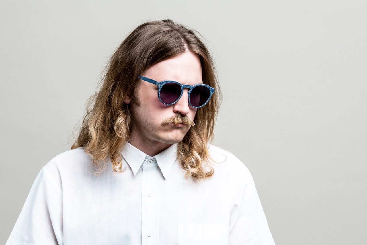 Mosevic sunglasses made of denim, Keppler bearded guy