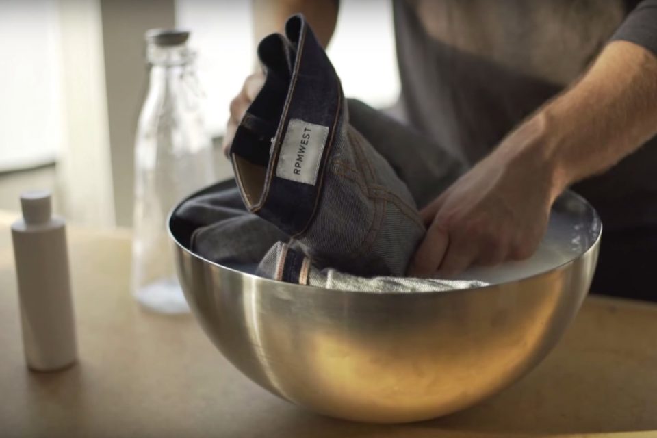 RPMWEST hand wash raw denim