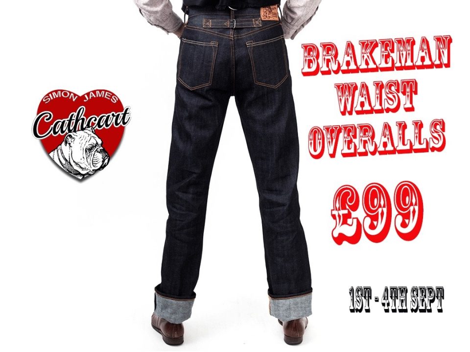 SJC Brakeman Waist Overall cinch back jeans 1930 denim cut www.simonjamescathcart.com