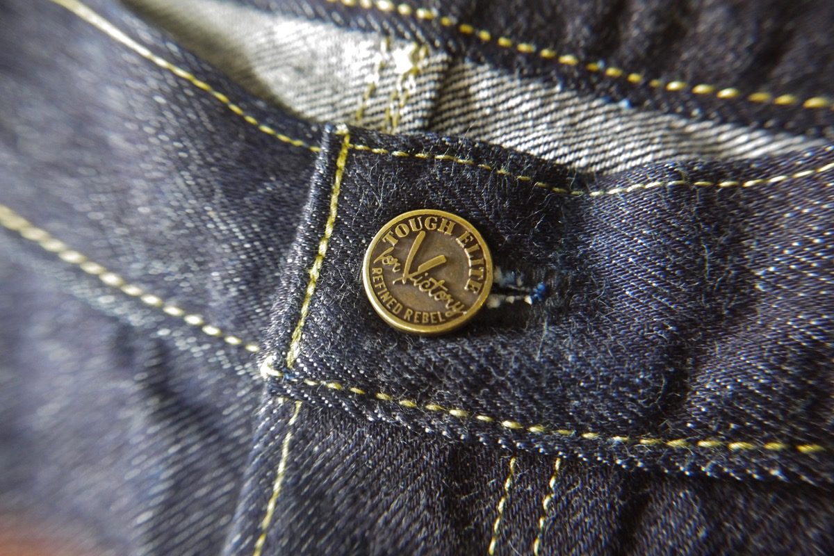 Tough Elite raw denim selvegde jeans button