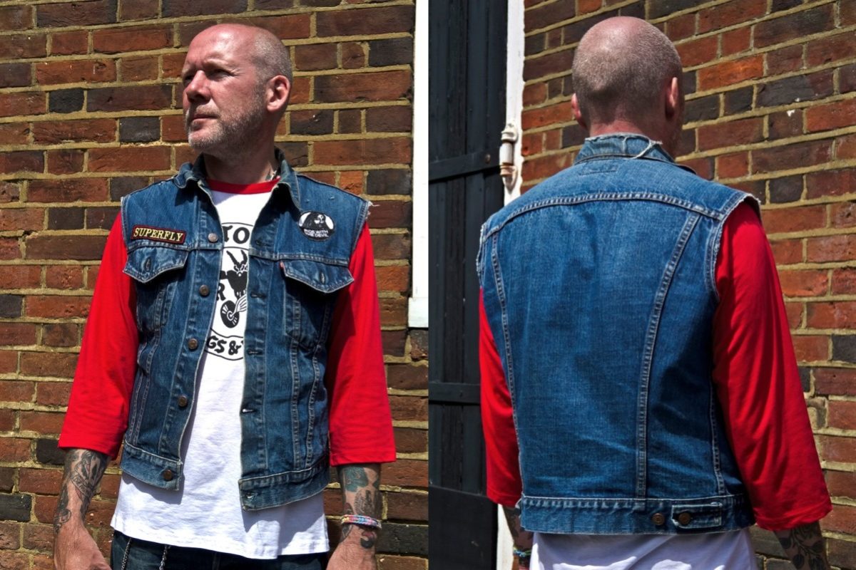 Type III denim jacket cut-off front and back