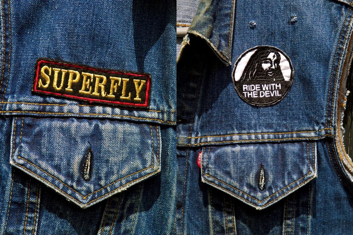 Type III denim jacket cut-off patches