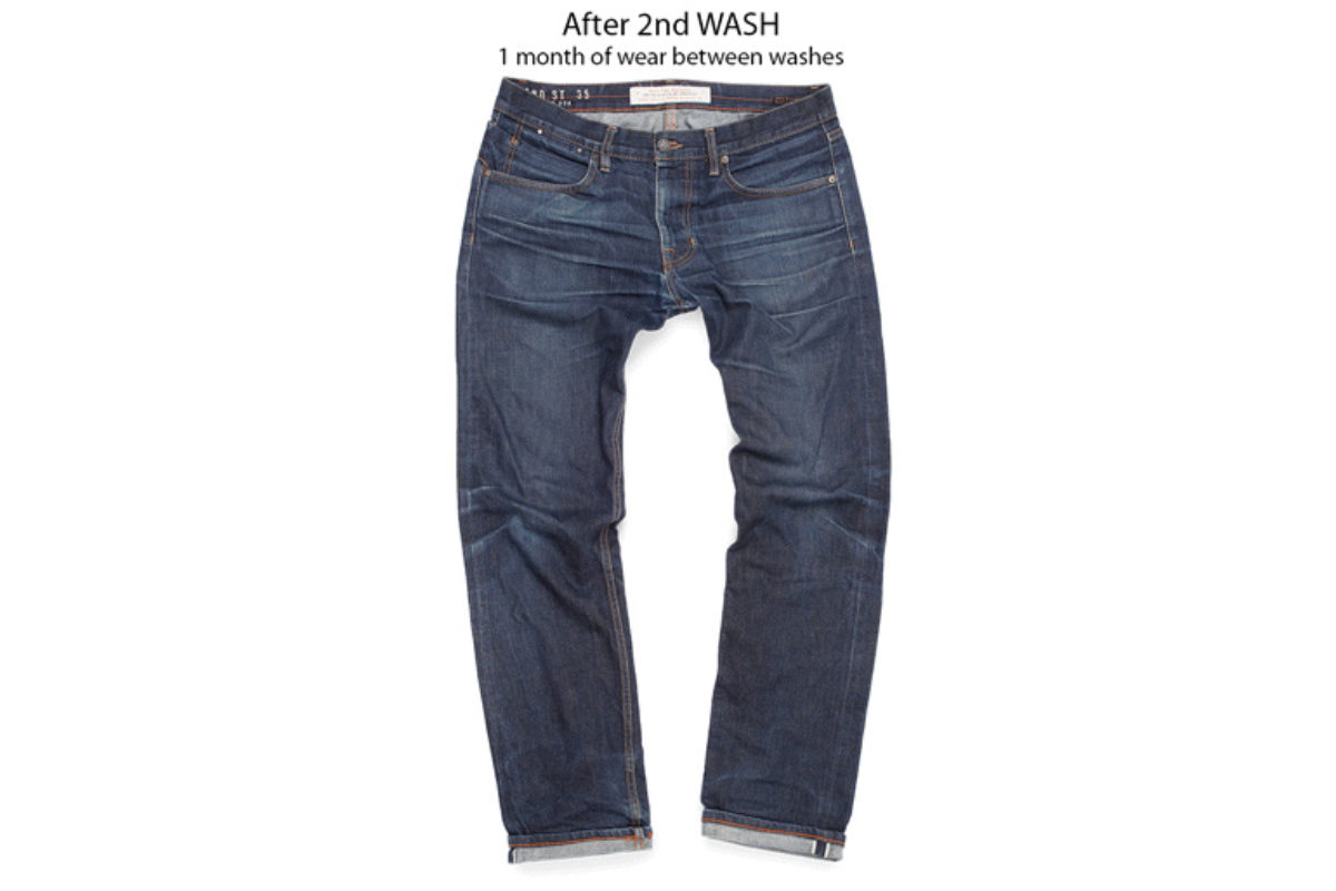 Williamsburg Garment Clothing Selvage Grand Street jeans after 10 months of wear and 2 washes