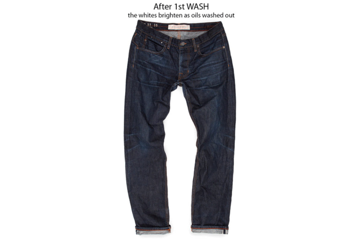 Williamsburg Garment Clothing Selvage Grand Street jeans after 9 months of wear and 1 wash